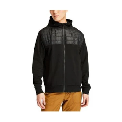 Timberland Solid Color Zip-Up Hoodie Black A43AR-001