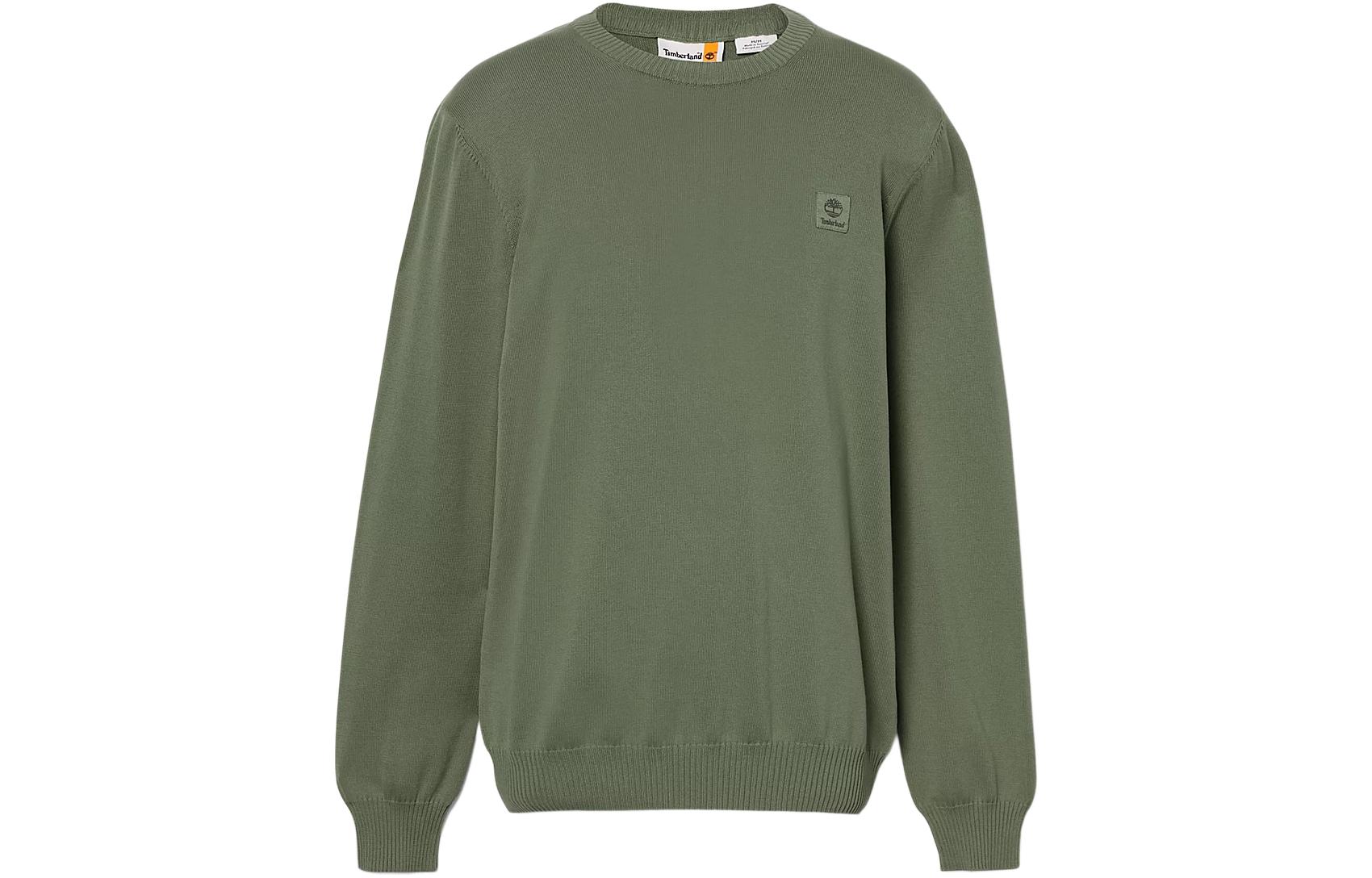Timberland Solid Logo Crewneck Long-Sleeve Sweatshirt Green A5UHQ-590