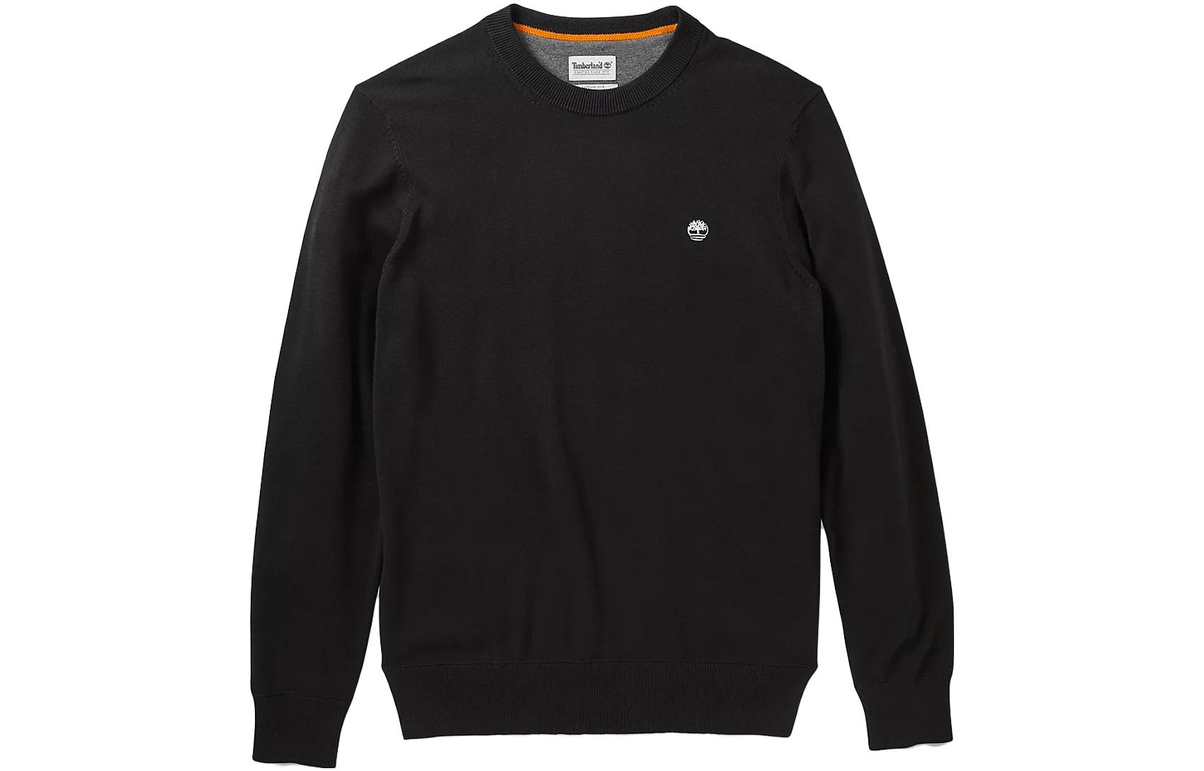 Timberland Solid Logo Crewneck Pullover Sweatshirt Black A2BMM-001