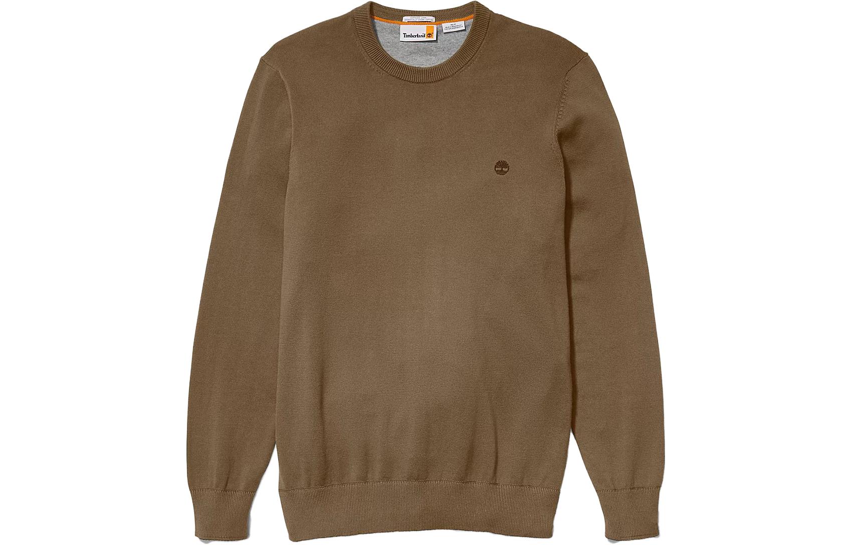 Timberland Solid Logo Crewneck Pullover Sweatshirt Brown A2BMM-A58