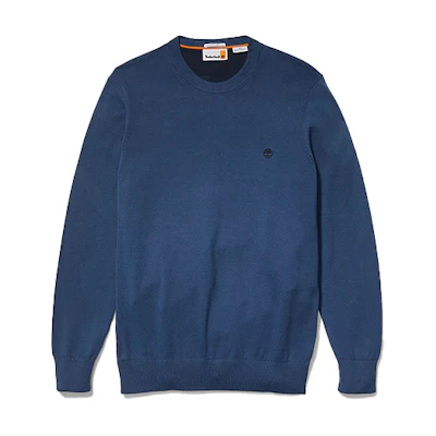 Timberland Solid Logo Crewneck Sweatshirt - Navy Blue A2BMM-288