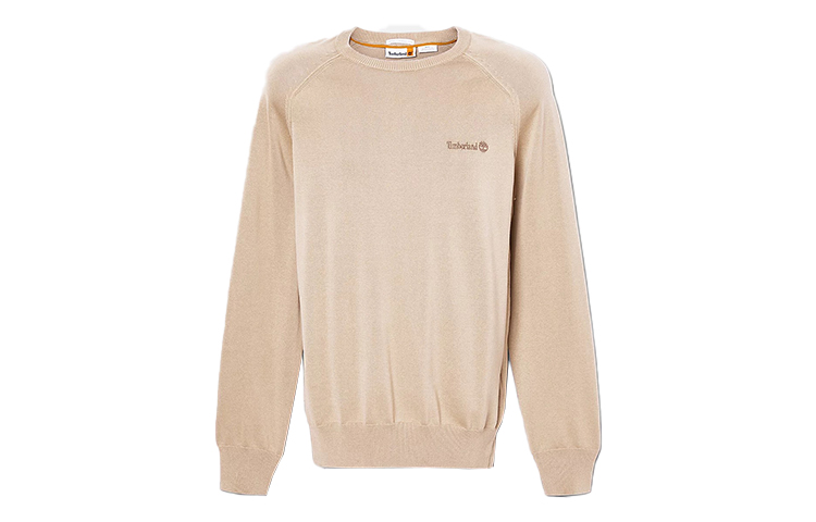Timberland Solid Logo Embroidered Beige Crewneck Sweatshirt A66BW-269