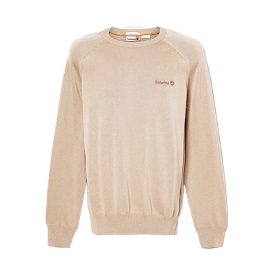 Timberland Solid Logo Embroidered Beige Crewneck Sweatshirt A66BW-269