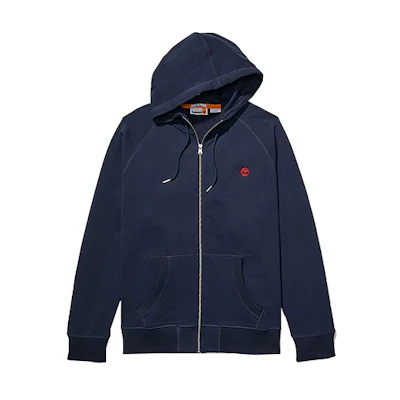 Timberland Solid Logo Embroidered Hooded Jacket Men’s Navy Blue A2F6Y-433