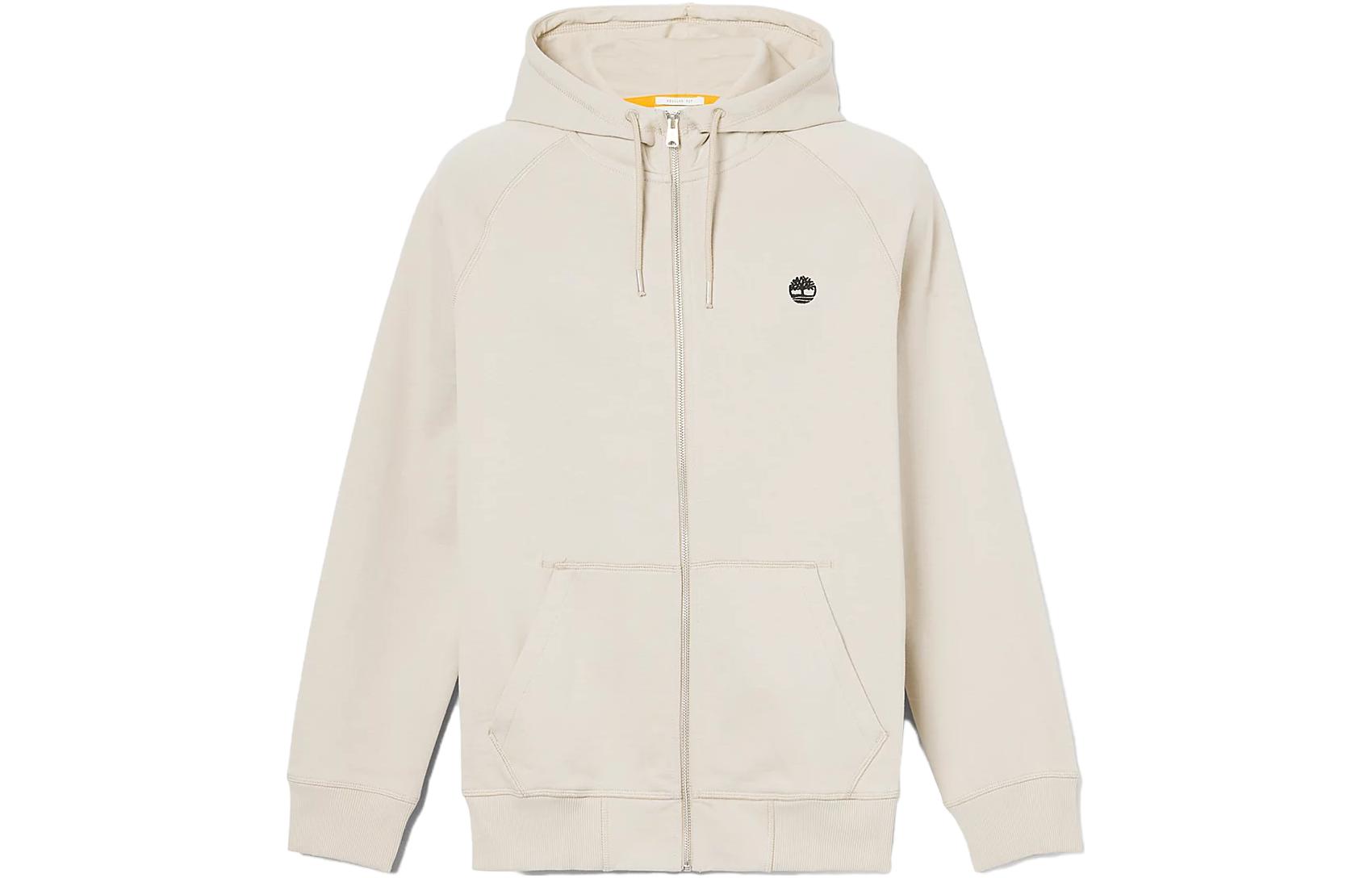 Timberland Solid Logo Fleece Hoodie Jacket - Off-White A2BNB-CY2