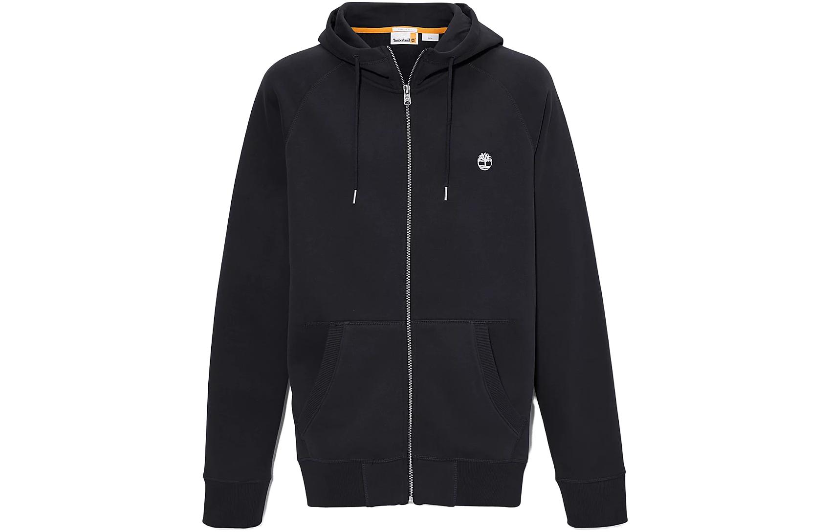 Timberland Solid Logo Fleece Hoodie Jacket Black A2BNB-001