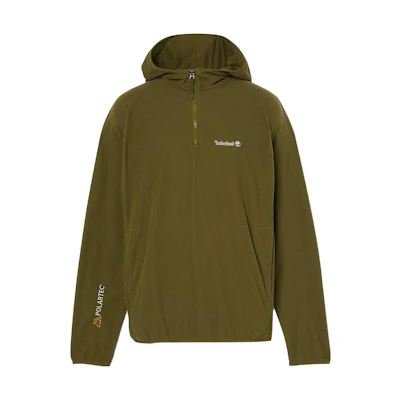 Timberland Solid Logo Half-Zip Hoodie Deep Green A6KC9-302