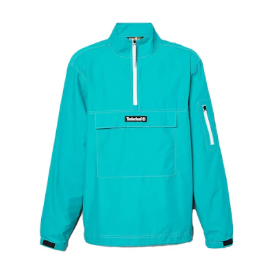 Timberland Solid Logo Half-Zip Pocket Stand Collar Jacket Blue A66YW-E34
