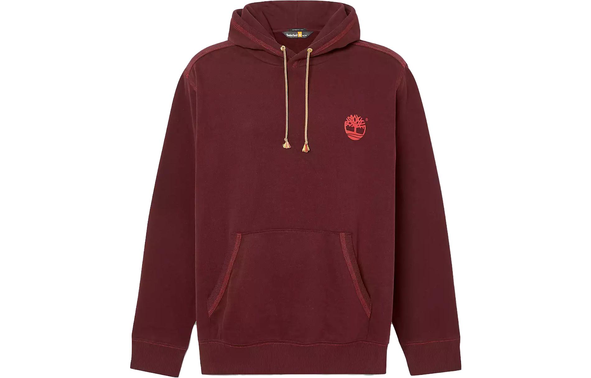 Timberland Solid Logo Hoodie Pullover - Deep Red A5MDA-C60