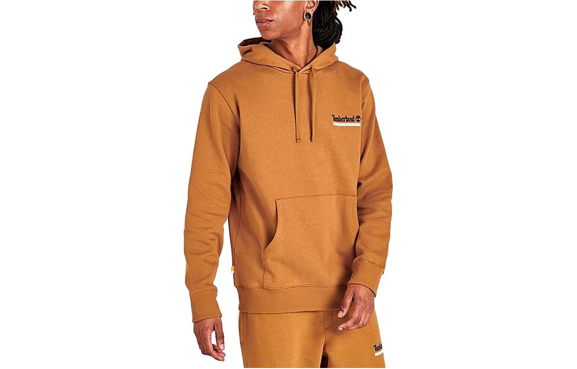 Timberland Solid Logo Hoodie Pullover Unisex Wheat Color Long Sleeve TB0A5PYC-210
