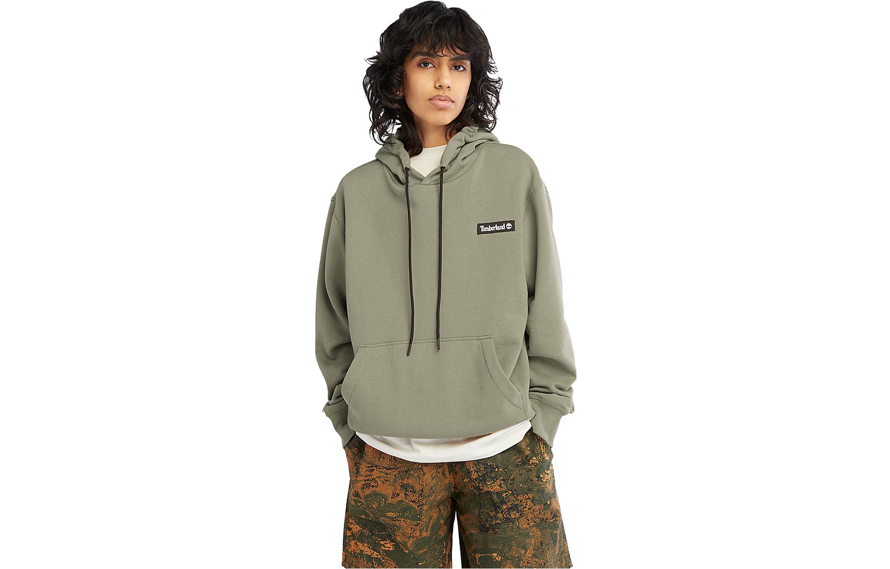 Timberland Solid Logo Hoodie Unisex Green A6CB6-590