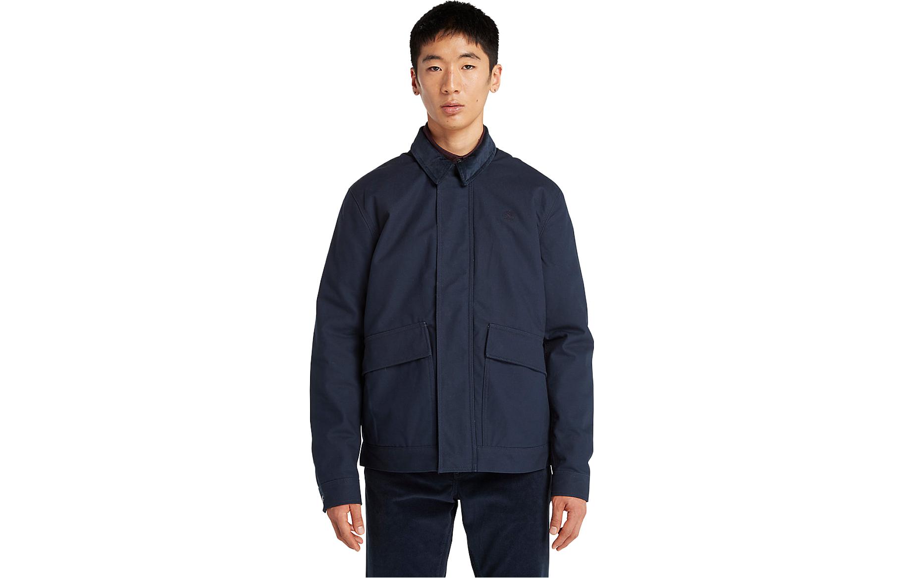 Timberland Solid Logo Outdoor Polo Collar Jacket - Deep Navy A6G21-433