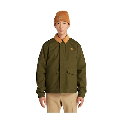 Timberland Solid Logo Outdoor Polo Collar Jacket Green A6G21-302