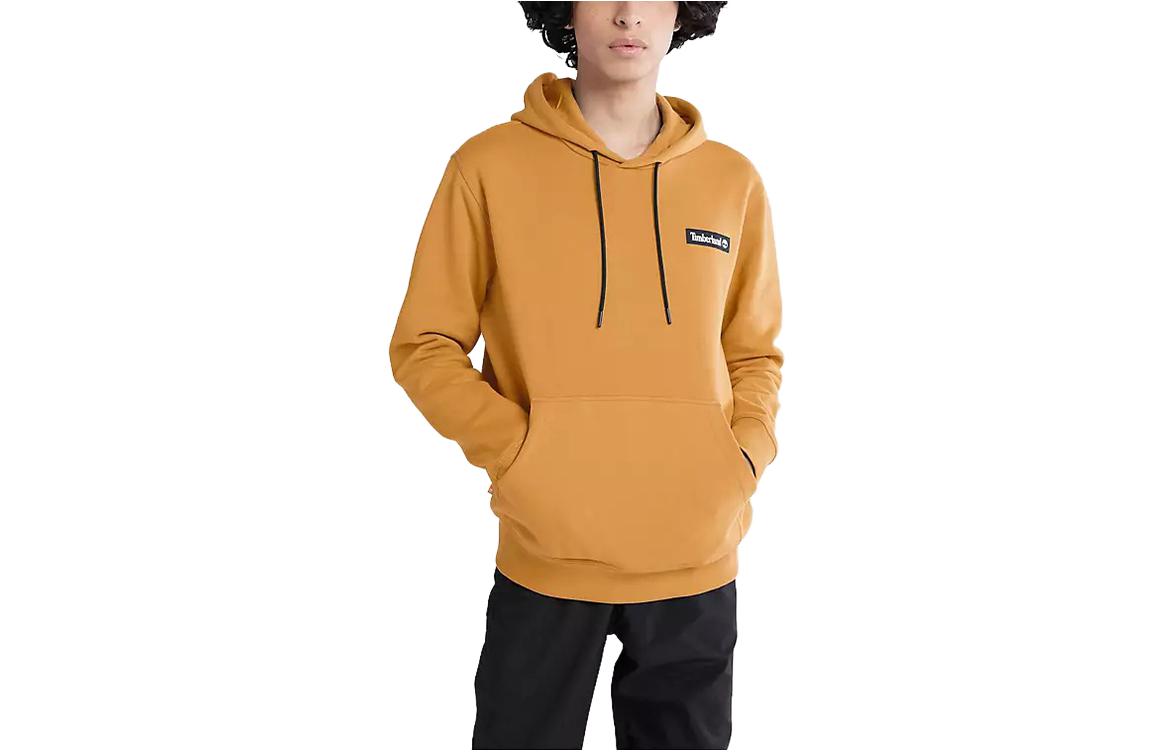 Timberland Solid Logo Patch Hoodie Unisex Wheat Color A63G1-P47