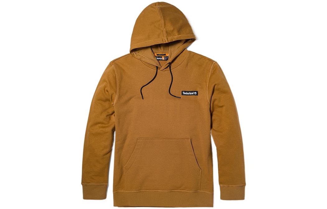 Timberland Solid Logo Print Drawstring Hoodie Unisex Wheat Color A6Q5U-P47