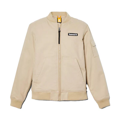 Timberland Solid Logo Stand Collar Jacket Khaki for Men A66J5-DH4