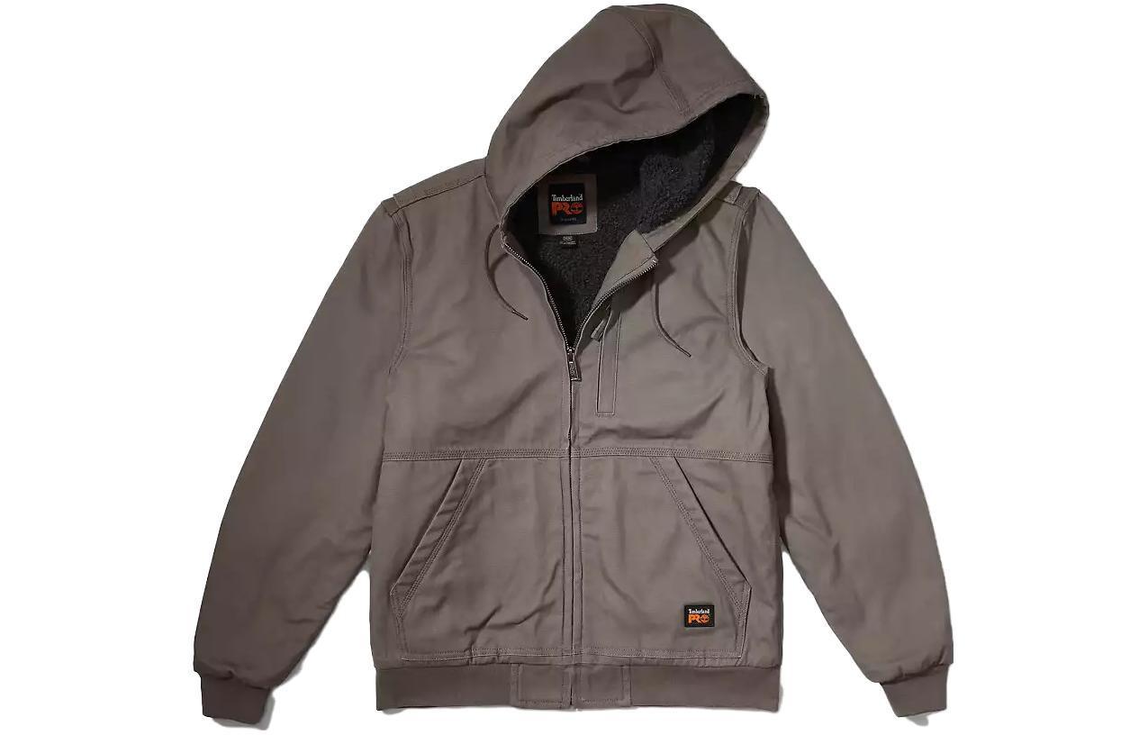 Timberland Solid Multi-Pocket Fleece Hoodie Jacket - Dark Gray A1VB4-060