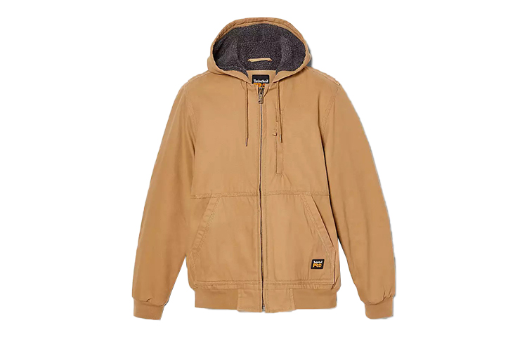 Timberland Solid Multi-Pocket Fleece Hoodie Jacket Wheat Color A1VB4-D02