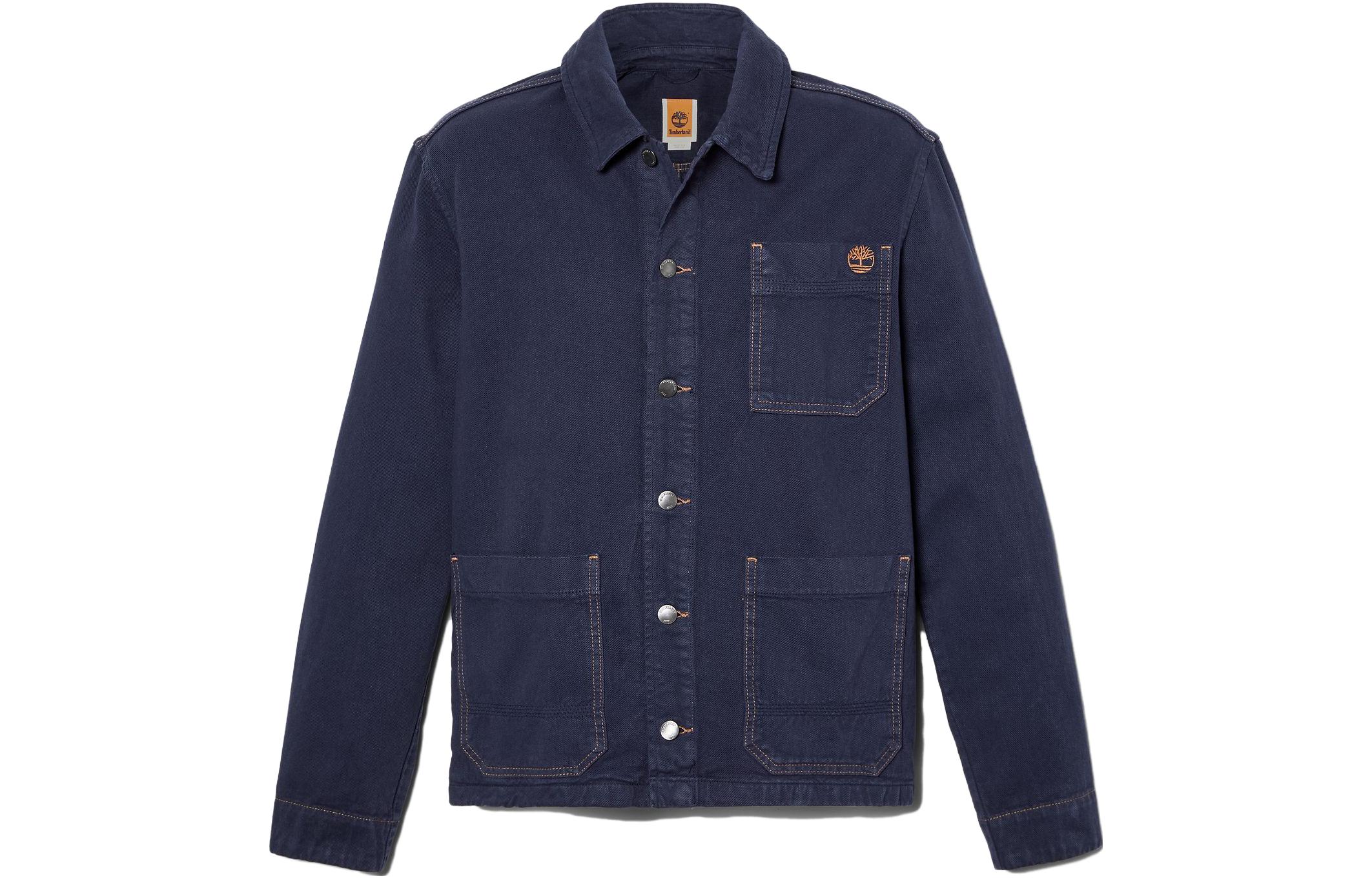 Timberland Solid Multi-Pocket Patchwork Collar Jacket Unisex Indigo Blue A66AN-DM2