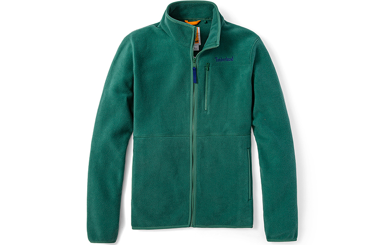 Timberland Solid Outdoor Fleece Jacket with Stand Collar in Green A69KN-CY4