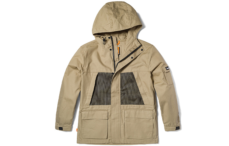 Timberland Solid Outdoor Water-Resistant Hooded Jacket in Licorice Yellow A6PZH-DH4