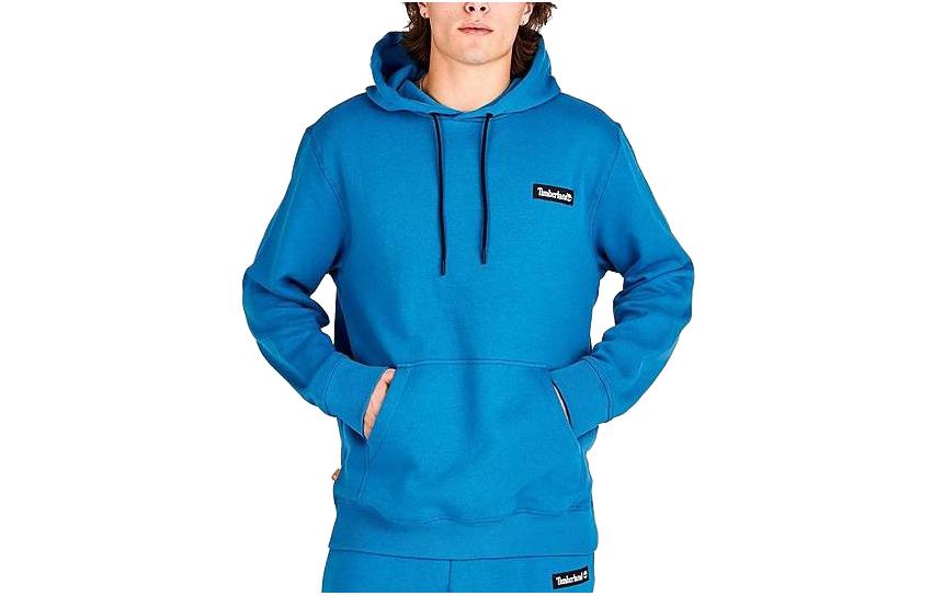Timberland Solid Patch Pullover Hoodie Men’s Blue TB0A63G1-420