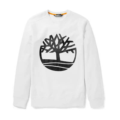Timberland Solid Tree Logo Crewneck Sweatshirt White A2BJ8-P54