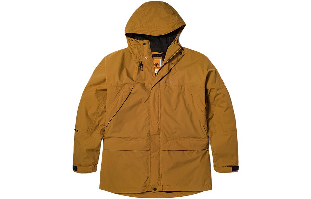 Timberland Solid Waterproof Hooded Jacket Wheat Color Outdoor A6R9F-P47