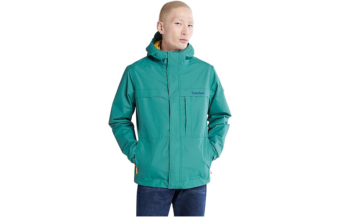 Timberland Solid Waterproof Multi-Pocket Hooded Jacket Green A5XRS-CY4