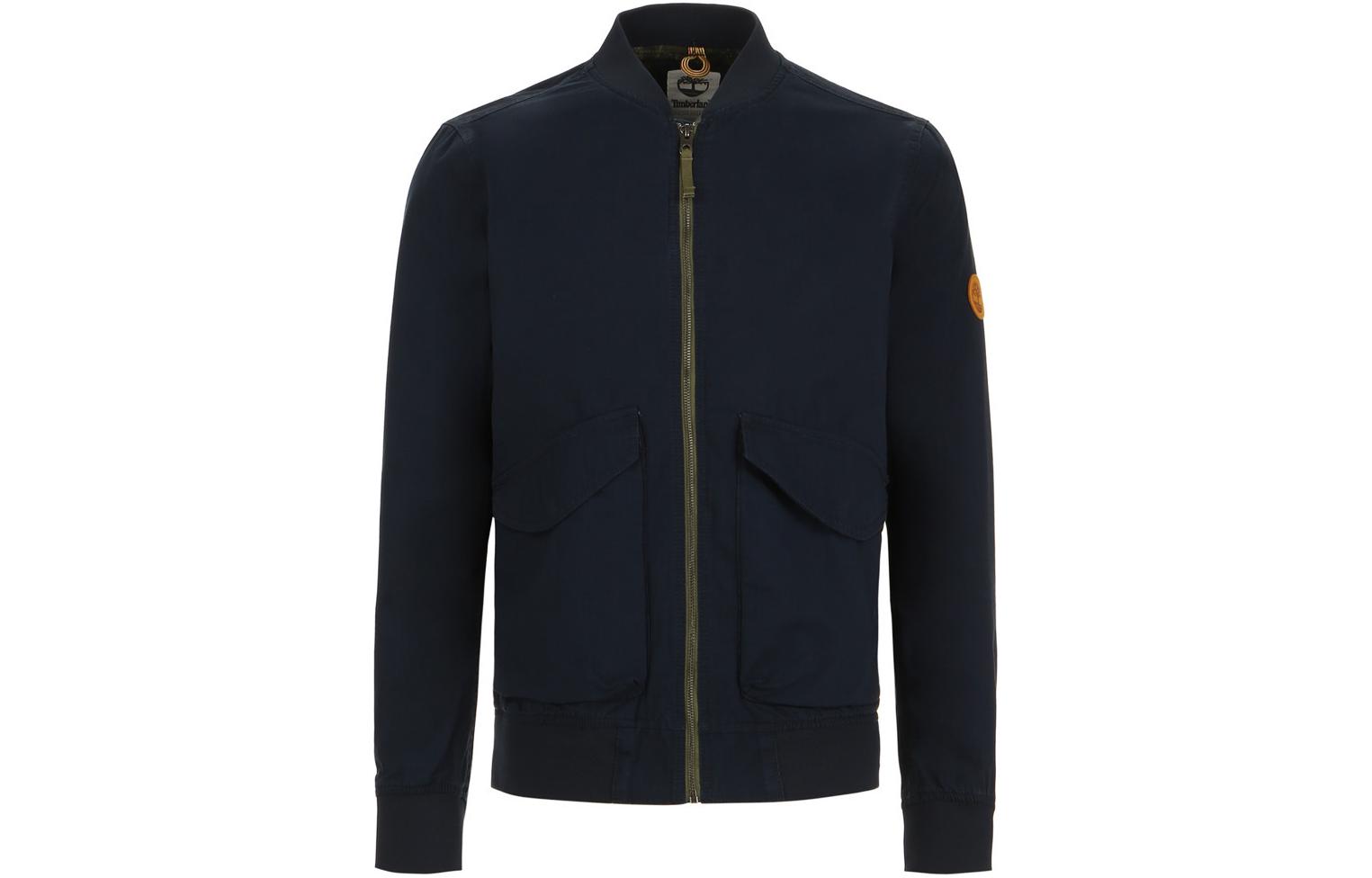 Timberland Solid Windproof Durable Slim V-Neck Jacket - Blue A29YJ-433