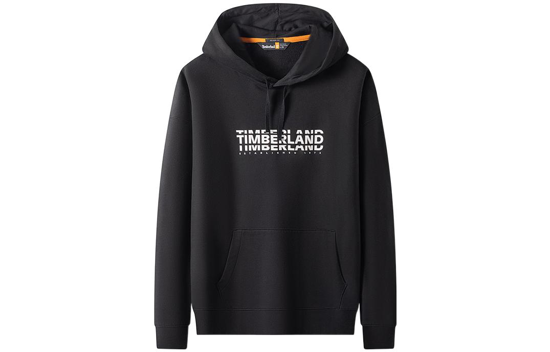Timberland SS22 Black Graphic Logo Fleece Hoodie Long Sleeve A5VV5-001