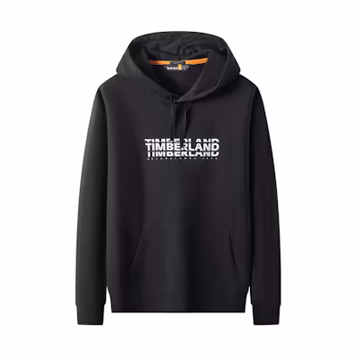 Timberland SS22 Black Graphic Logo Fleece Hoodie Long Sleeve A5VV5-001