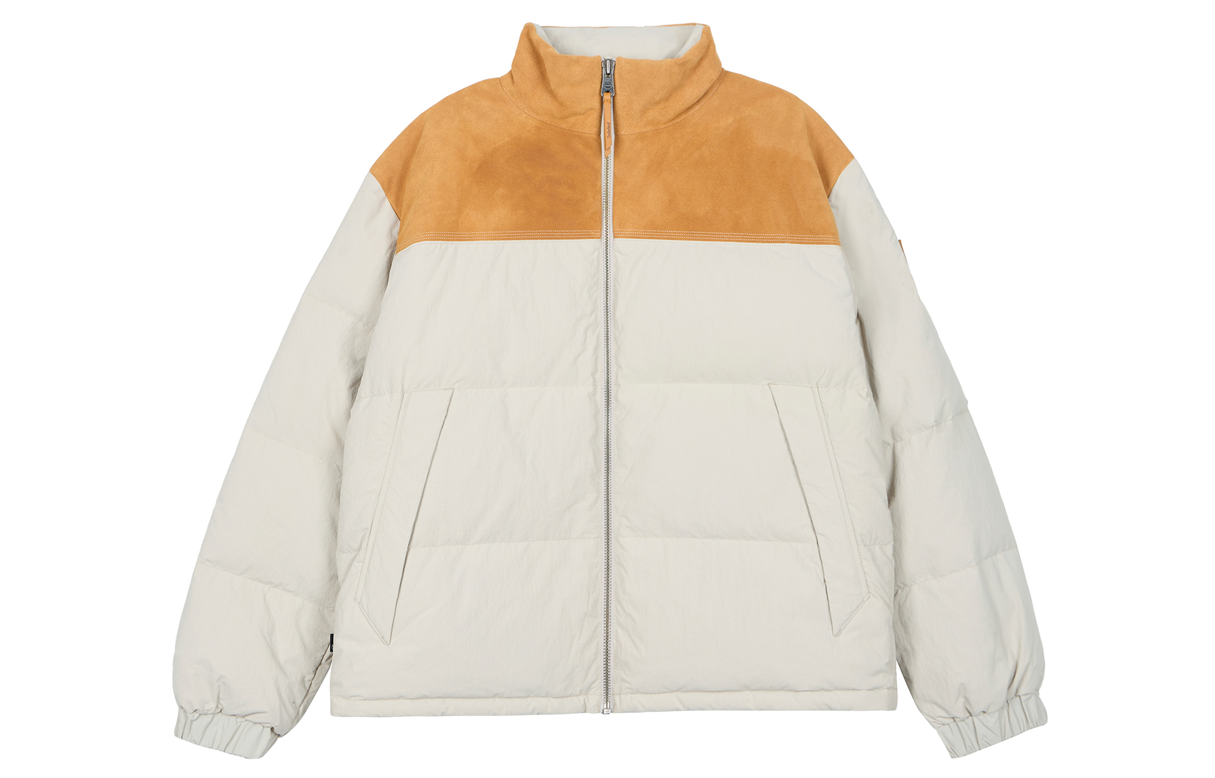 Timberland Stand Collar Oversized Down Jacket Unisex Warm Coat - Off-White A2AB5-CY2