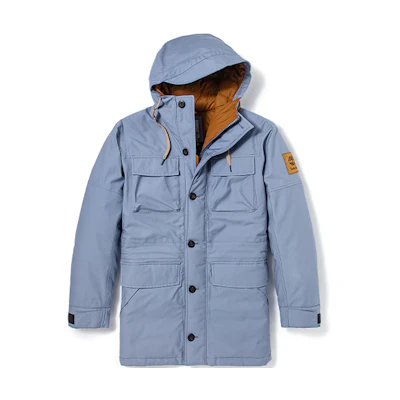 Timberland Storm Blue Multi-Pocket Down Jacket for Men - Warm & Insulated. A22UH-CA0