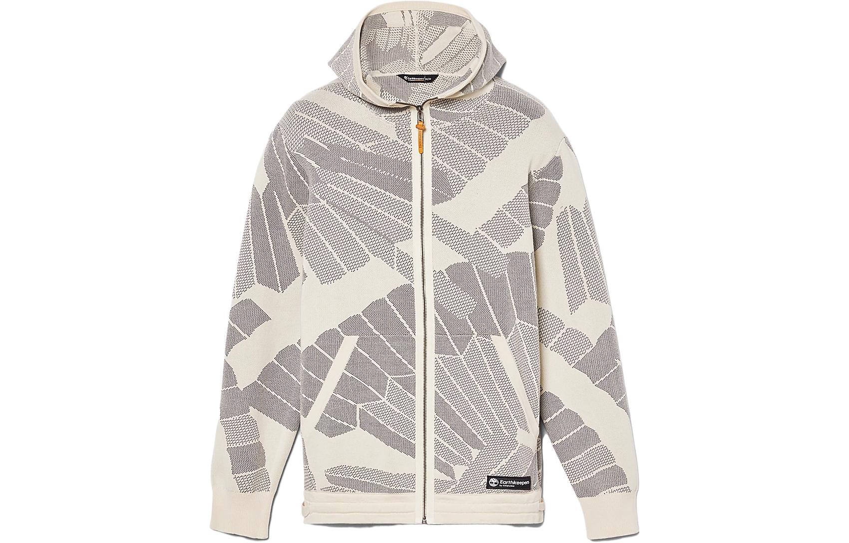 Timberland Striped Print Hooded Long-Sleeve Jacket Unisex - Grey A6BNA-DP9