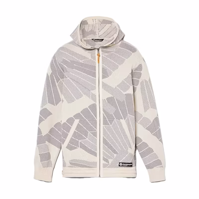 Timberland Striped Print Hooded Long-Sleeve Jacket Unisex - Grey A6BNA-DP9