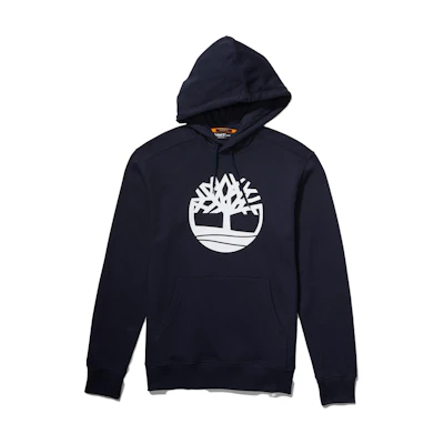 Timberland Tree Logo Drawstring Hoodie Deep Sapphire Blue A2BJH-U10