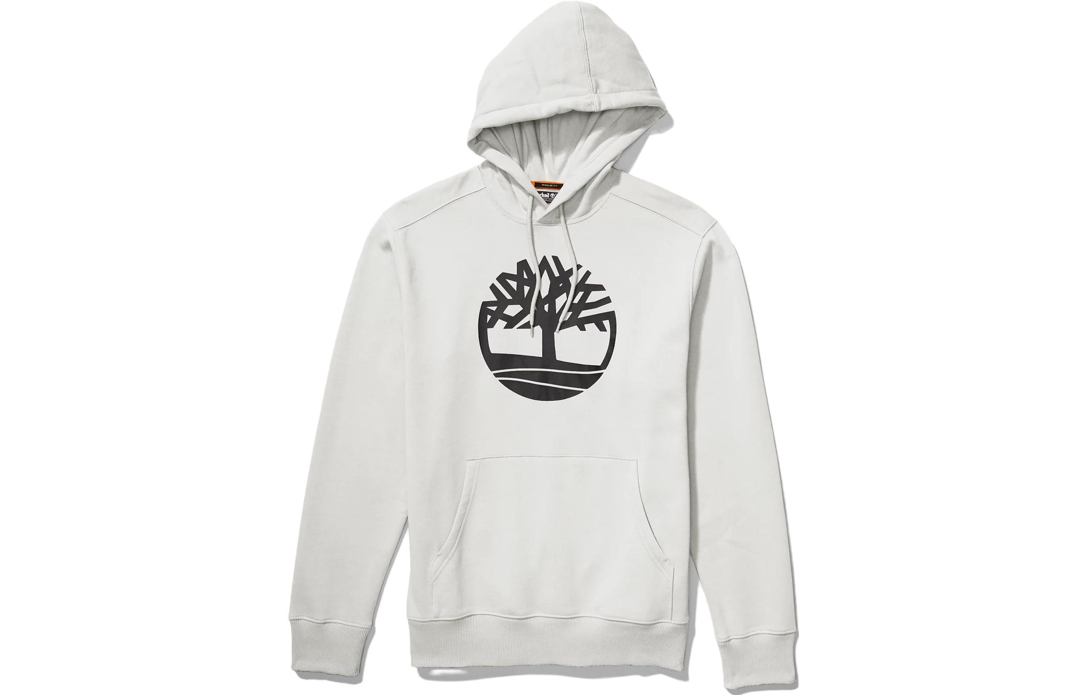 Timberland Tree Logo Drawstring Pullover Hoodie Men’s Retro White A2BJH-CM9