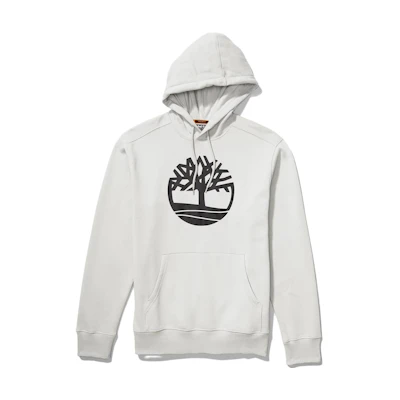 Timberland Tree Logo Drawstring Pullover Hoodie Men’s Retro White A2BJH-CM9