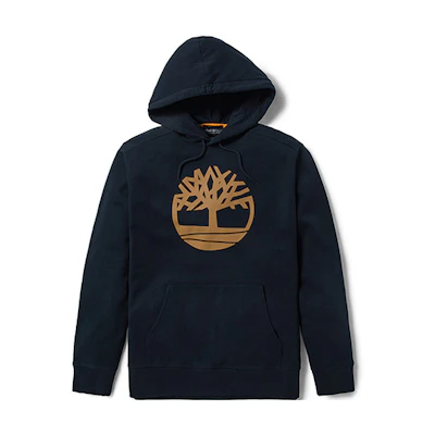 Timberland Tree Logo Fleece Pullover Hoodie Black A2BJH-P56