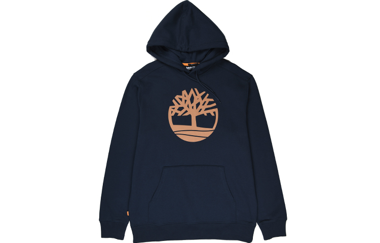 Timberland Tree Logo Fleece Pullover Hoodie Winter Deep Navy Blue A2BJH-T27