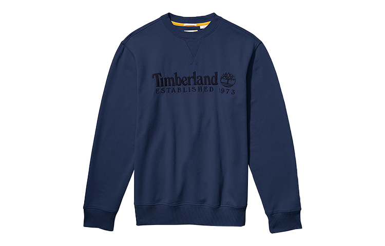Timberland Tree Logo Graphic Crewneck Sweatshirt Navy Blue - A2FEQ-433