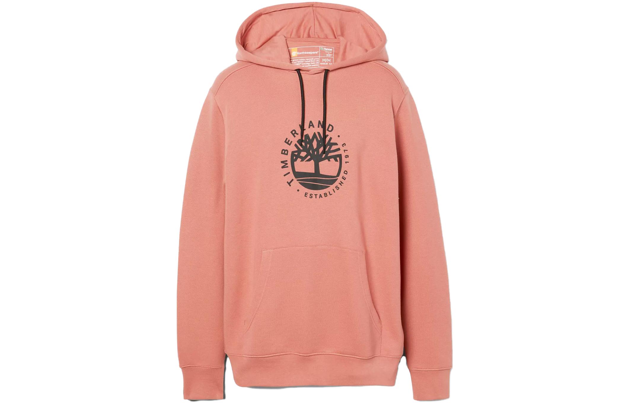 Timberland Tree Logo Letter Print Hoodie Unisex Pink A65UN-DJ1