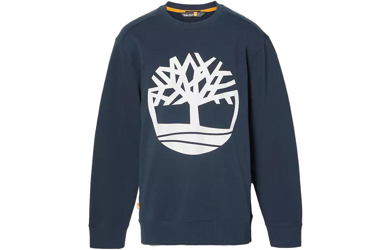 Timberland Tree Logo Print Crewneck Sweatshirt Deep Sapphire Blue - A2BJ8-U10
