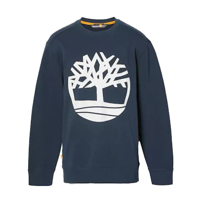Timberland Tree Logo Print Crewneck Sweatshirt Deep Sapphire Blue - A2BJ8-U10