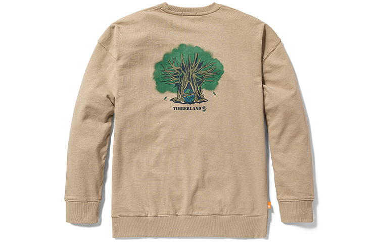 Timberland Tree Logo Print Fleece Sweatshirt Unisex - Light Earth Tone A6BDT-269