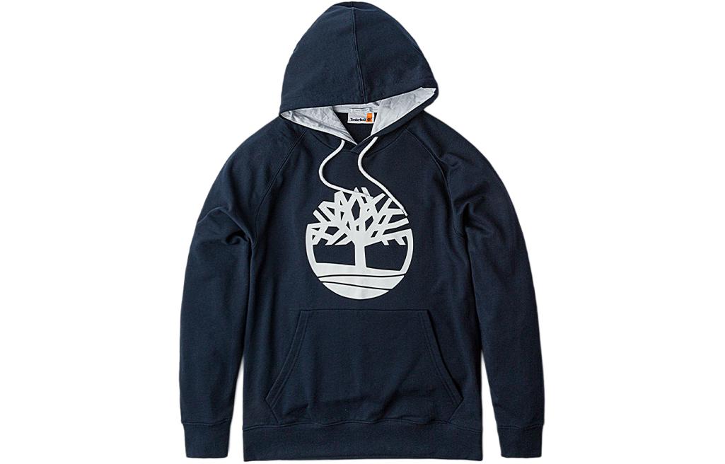 Timberland Tree Logo Print Hoodie Deep Sapphire Blue Mens Outdoor Casualwear A2577-U10
