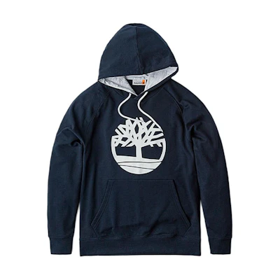 Timberland Tree Logo Print Hoodie Deep Sapphire Blue Mens Outdoor Casualwear A2577-U10