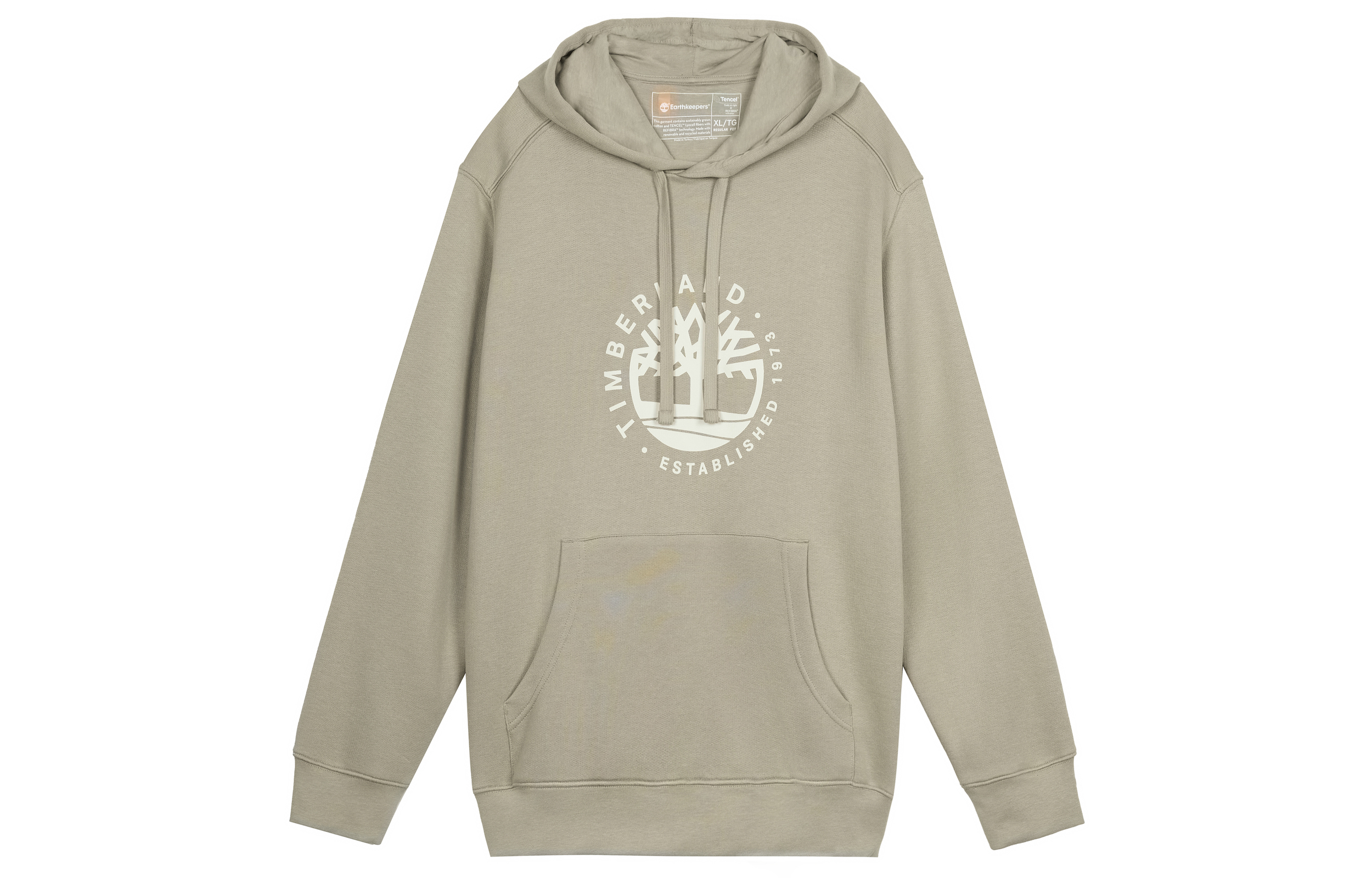 Timberland Tree Logo Print Pullover Hoodie Khaki - A6QTS-DH5