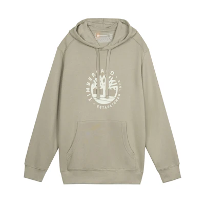Timberland Tree Logo Print Pullover Hoodie Khaki - A6QTS-DH5